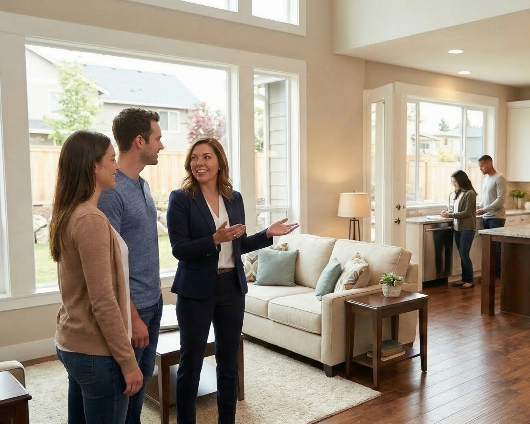 A realtor showing a home